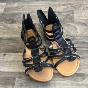 Girls Black Gladiator Sandals